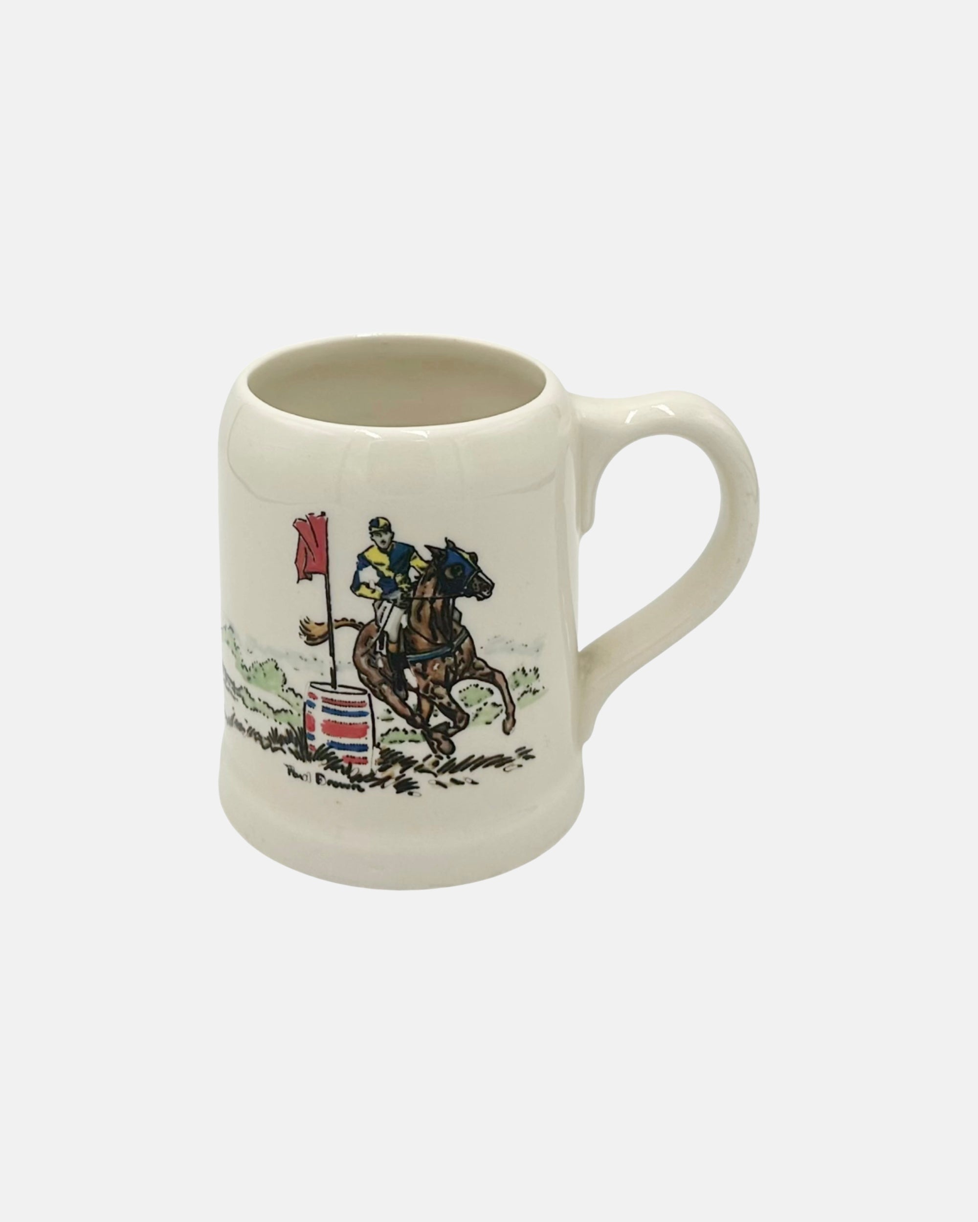 Vintage Equestrian Ceramic Mug by Paul Brown
