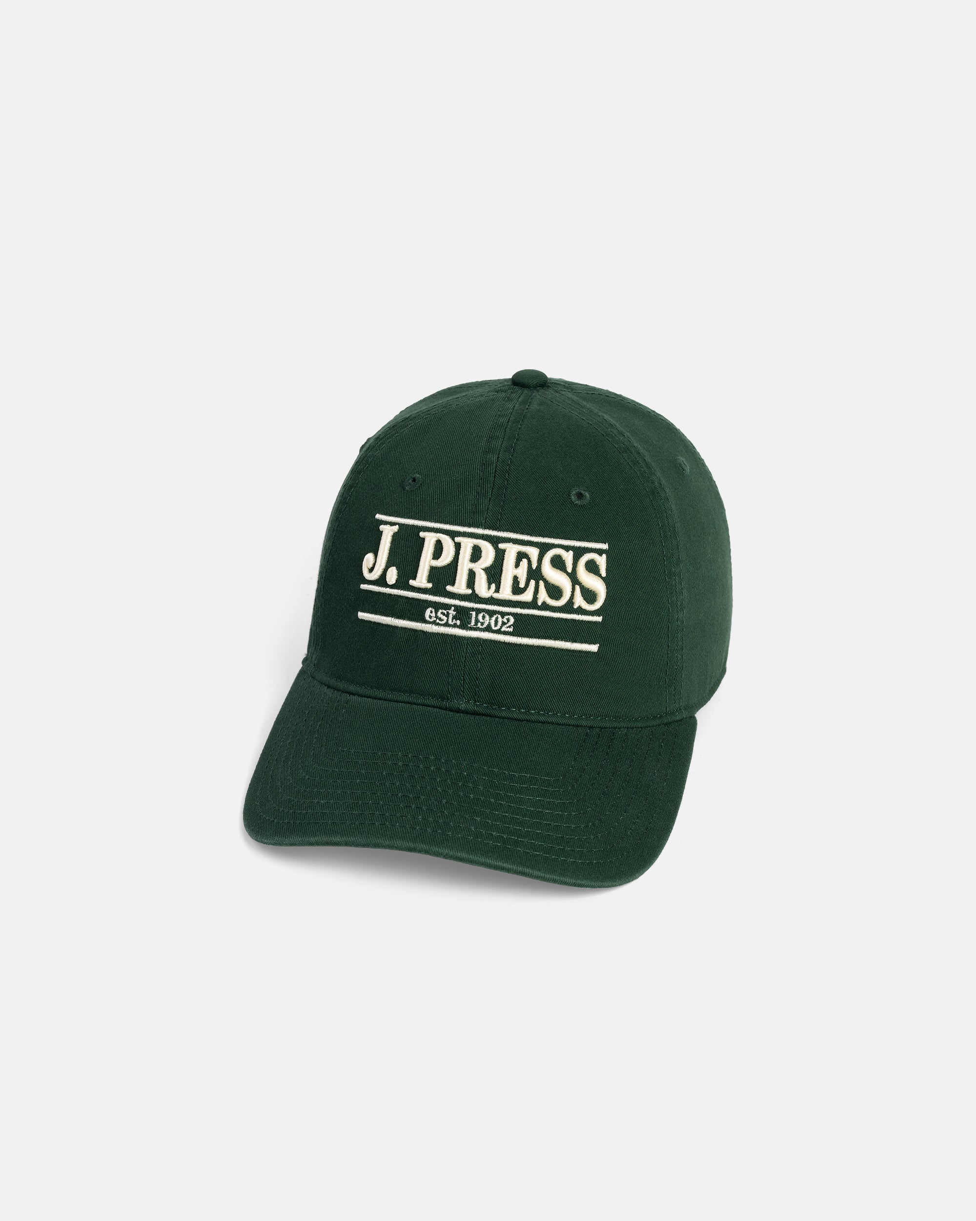 J. PRESS Green Three-Bar Dad Hat