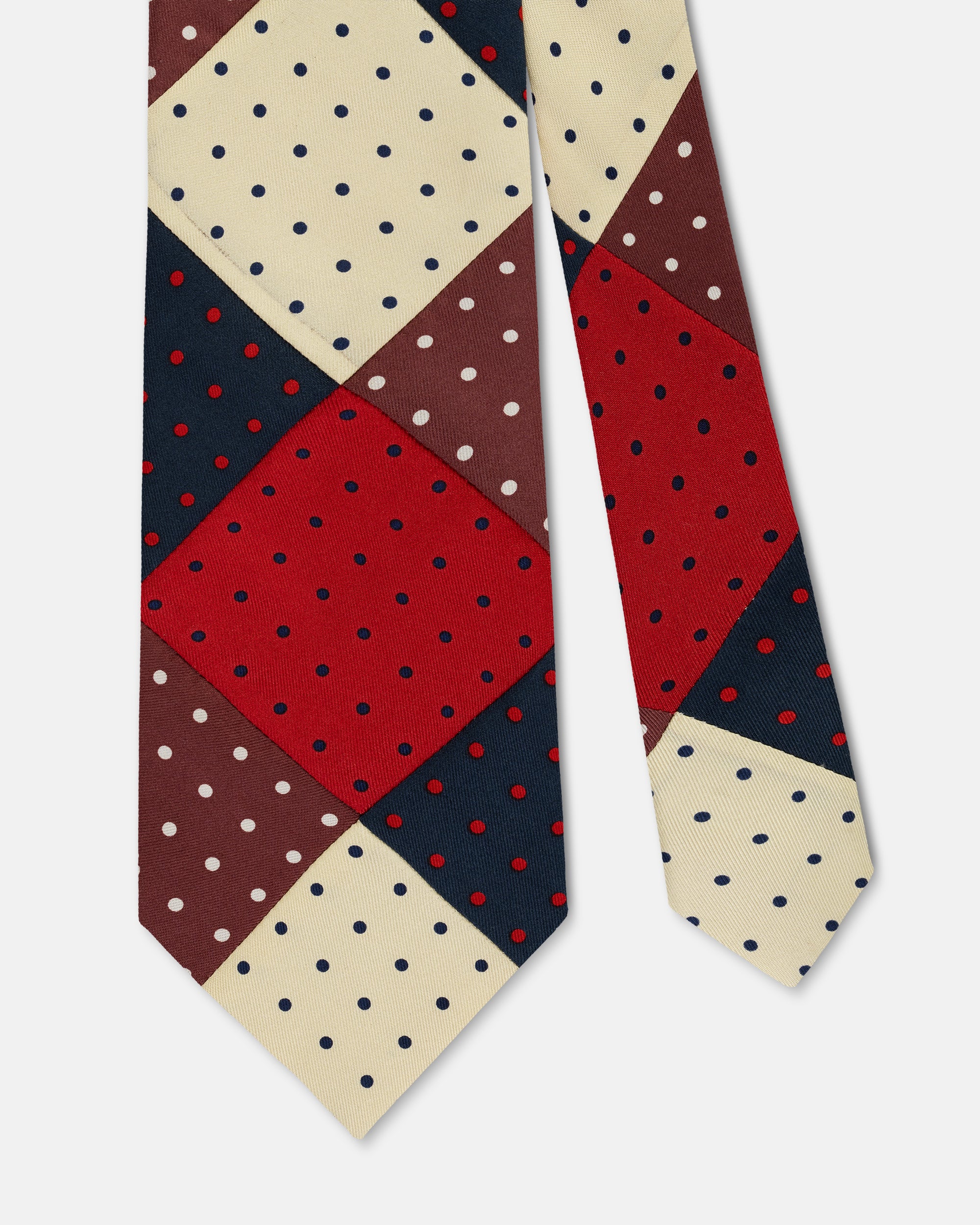Made-in-USA Patchwork Polka Dot Tie
