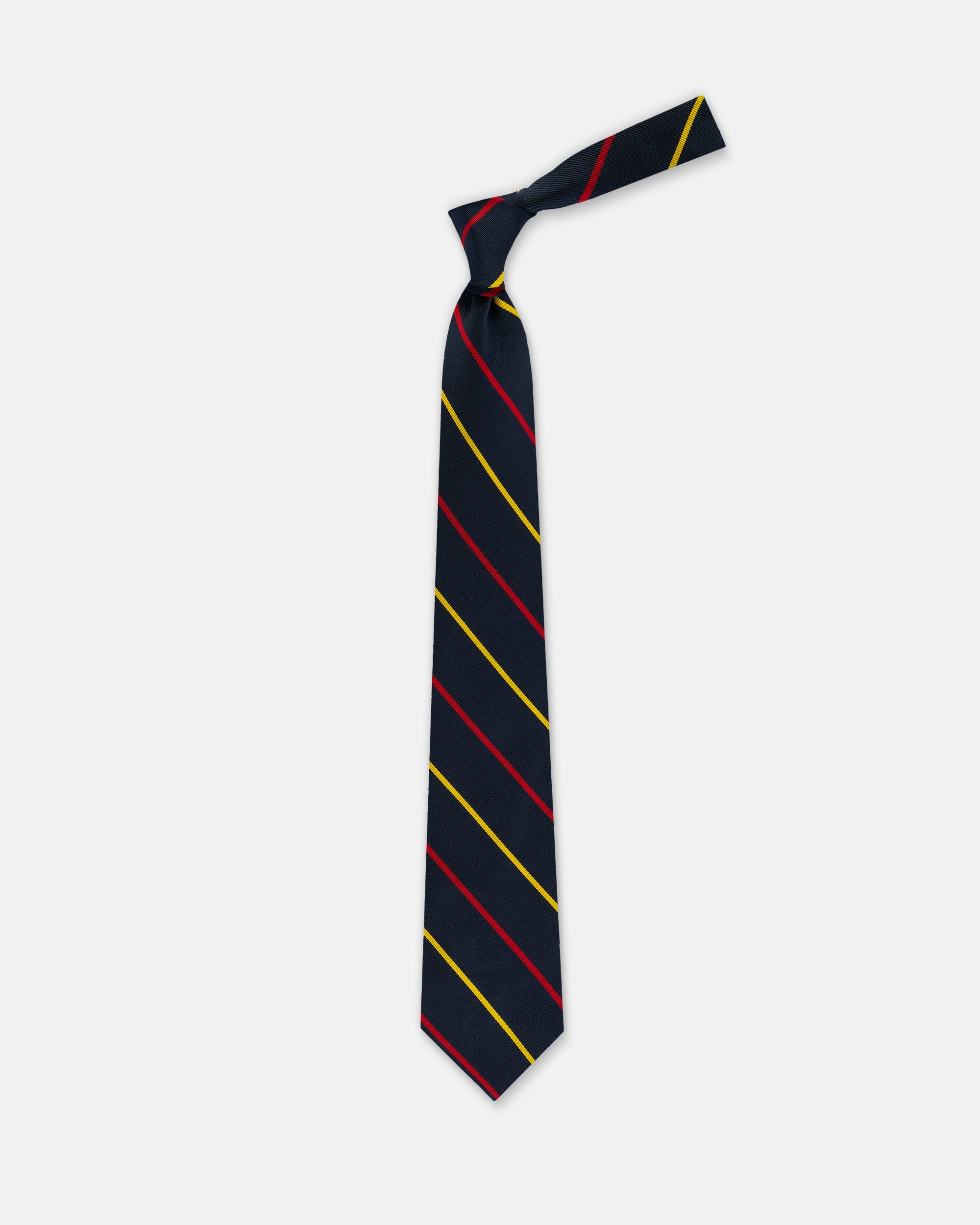 Made-in-USA Navy, Red, & Yellow Stripe Repp Tie