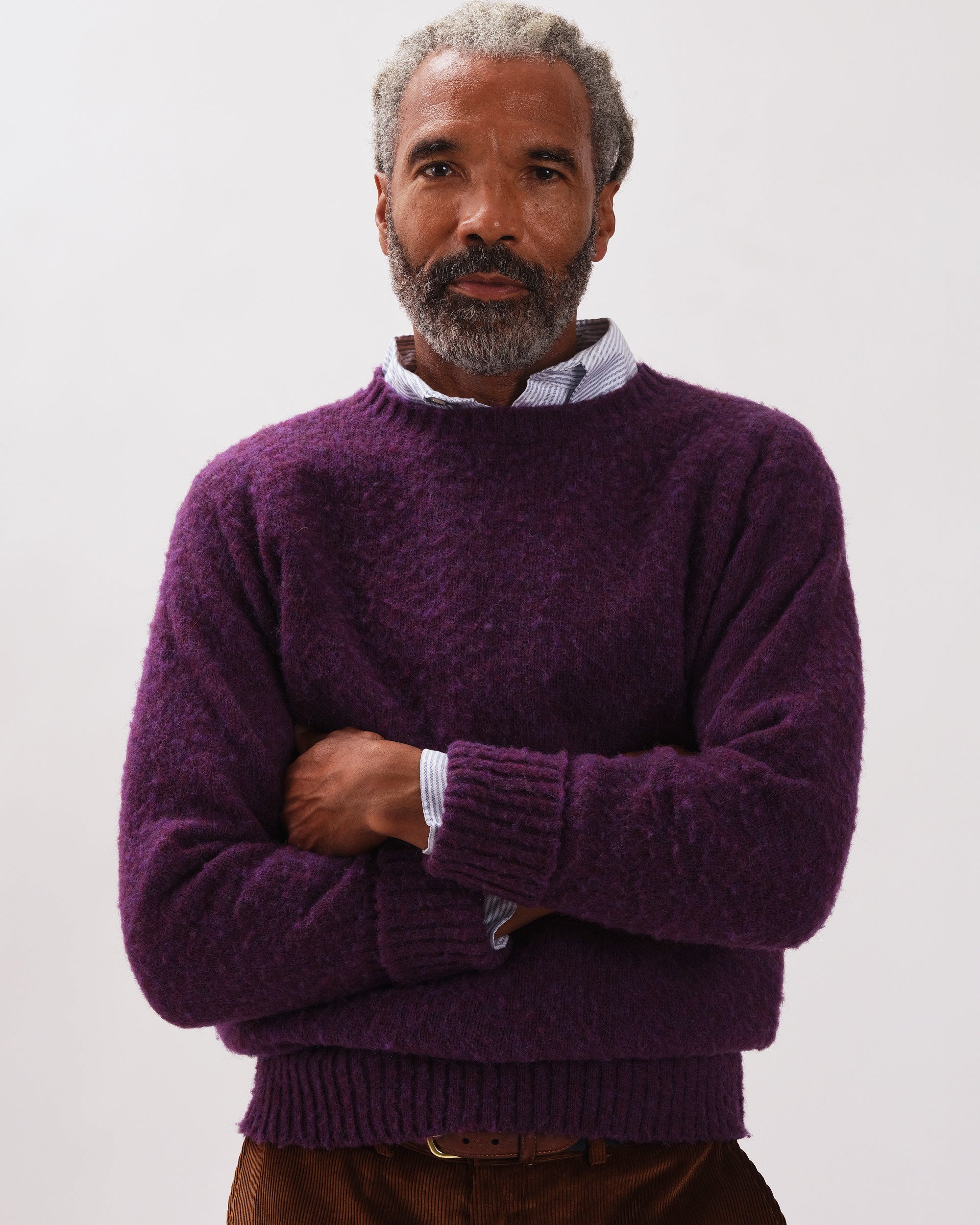 Made-in-Scotland Purple Shaggy Dog Sweater - Classic Fit