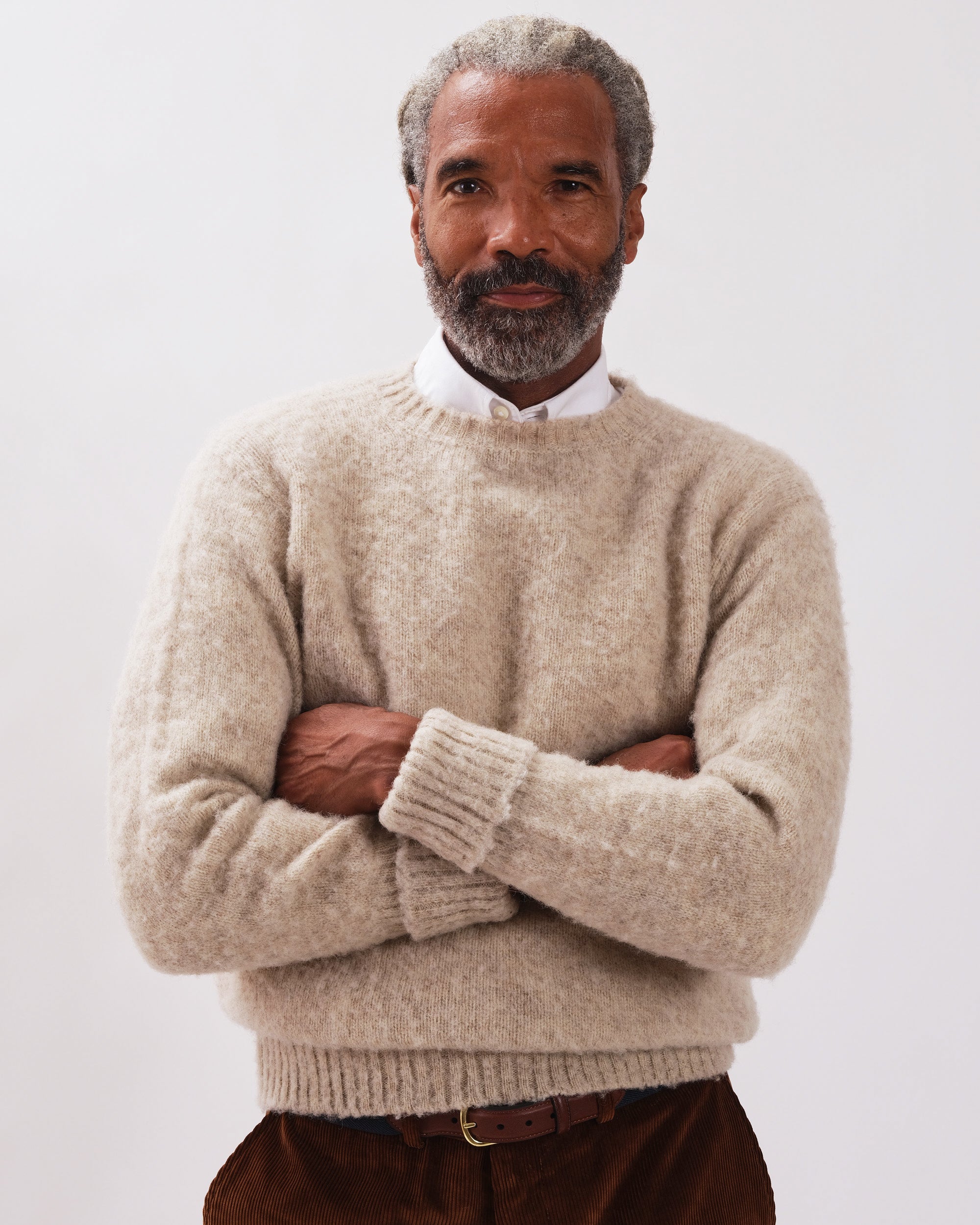 Made-in-Scotland Ivory Shaggy Dog Sweater - Classic Fit