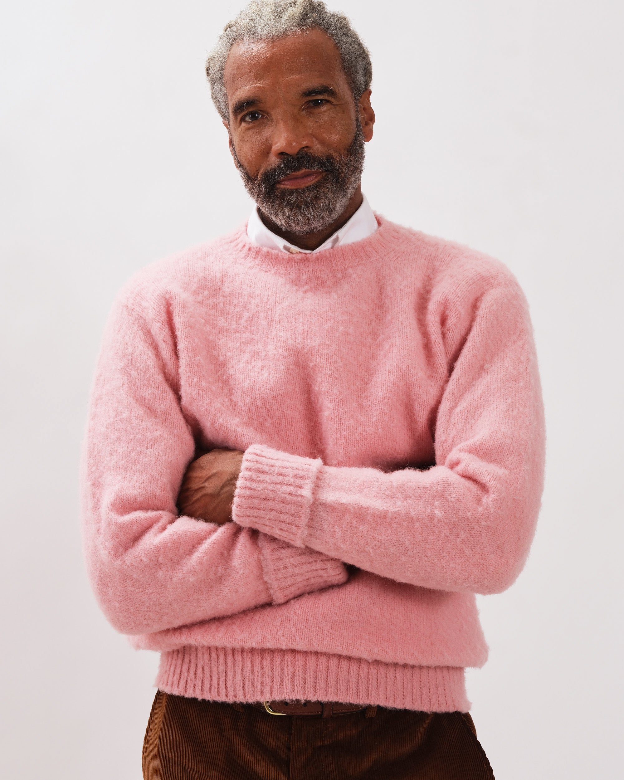 Made-in-Scotland Pink Shaggy Dog Sweater - Classic Fit