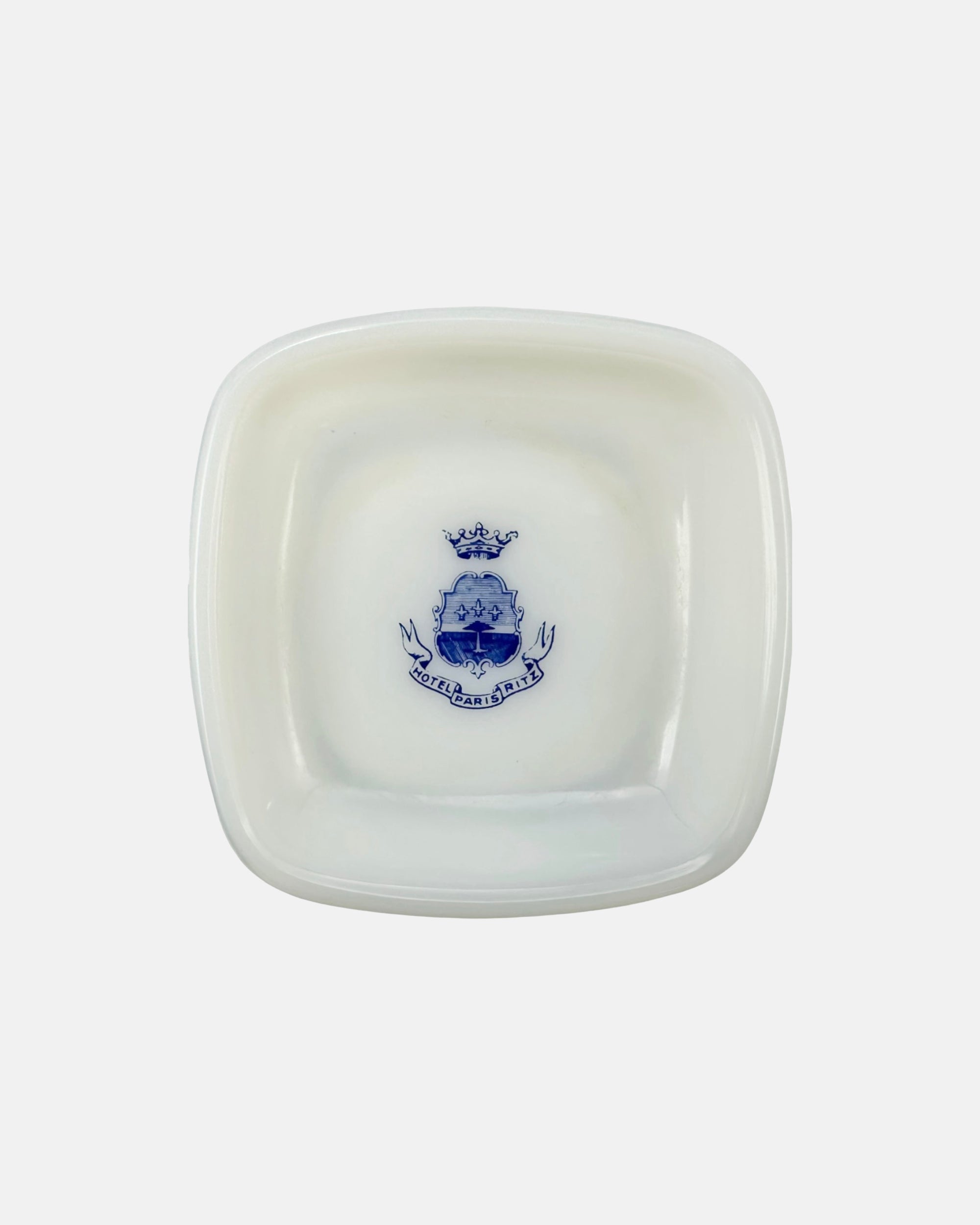 Vintage Hotel Ritz Paris Milk Glass Ashtray Catchall Dish