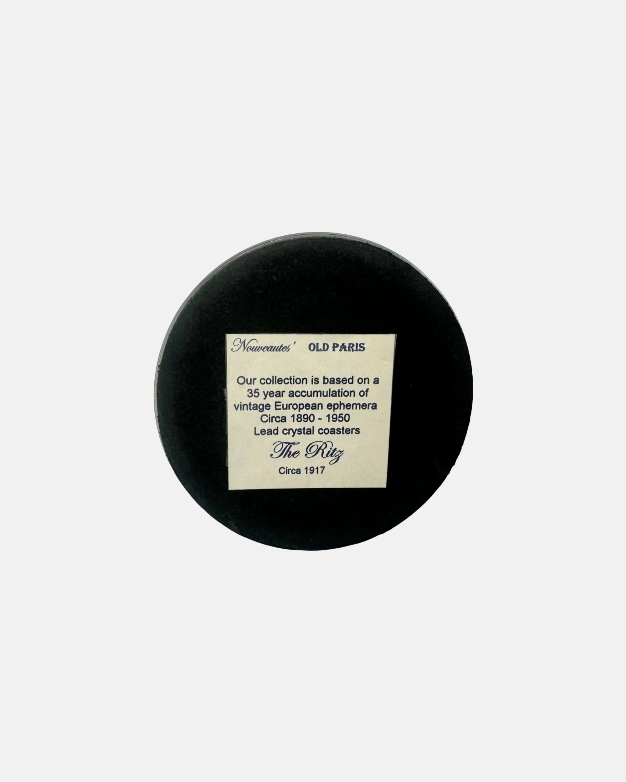 Vintage Hotel Ritz Paris Luggage Label Glass Paperweight