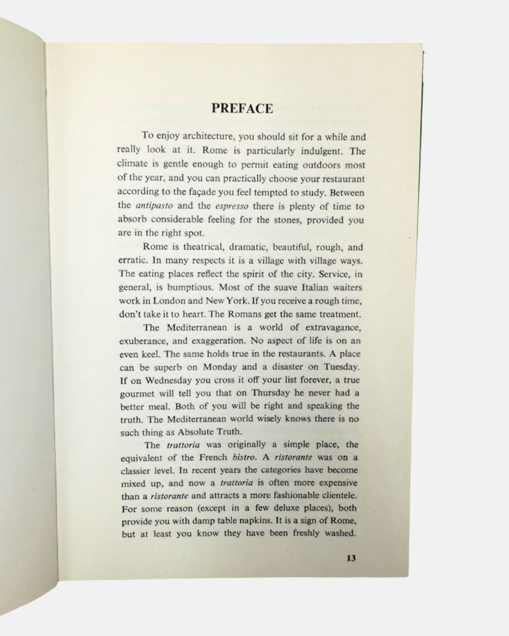 Gourmet Magazine's Rome at Table by Naomi Barry 1971 Book