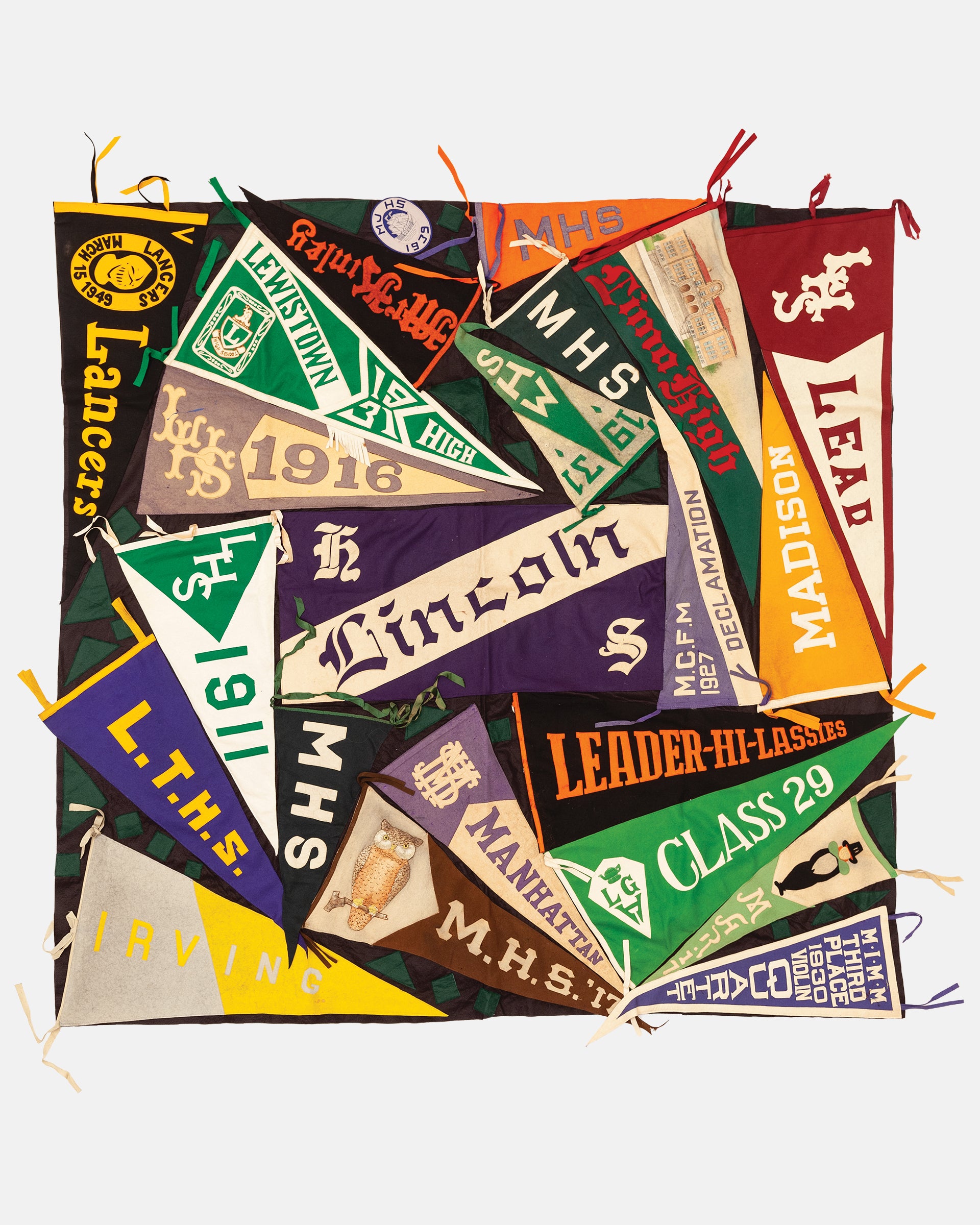 Vintage Pennant Quilt - Schools #11