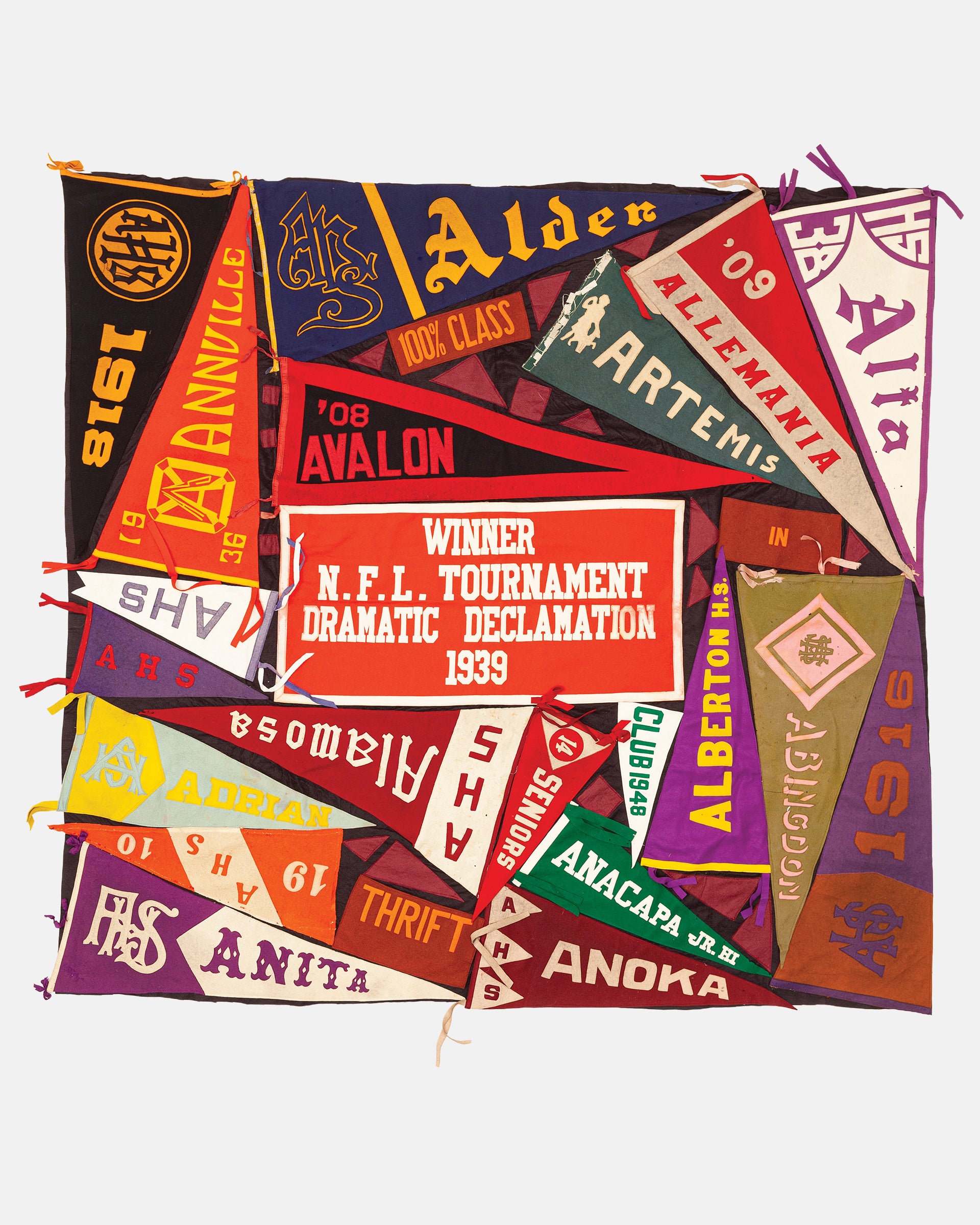 Vintage Pennant Quilt - Schools #1