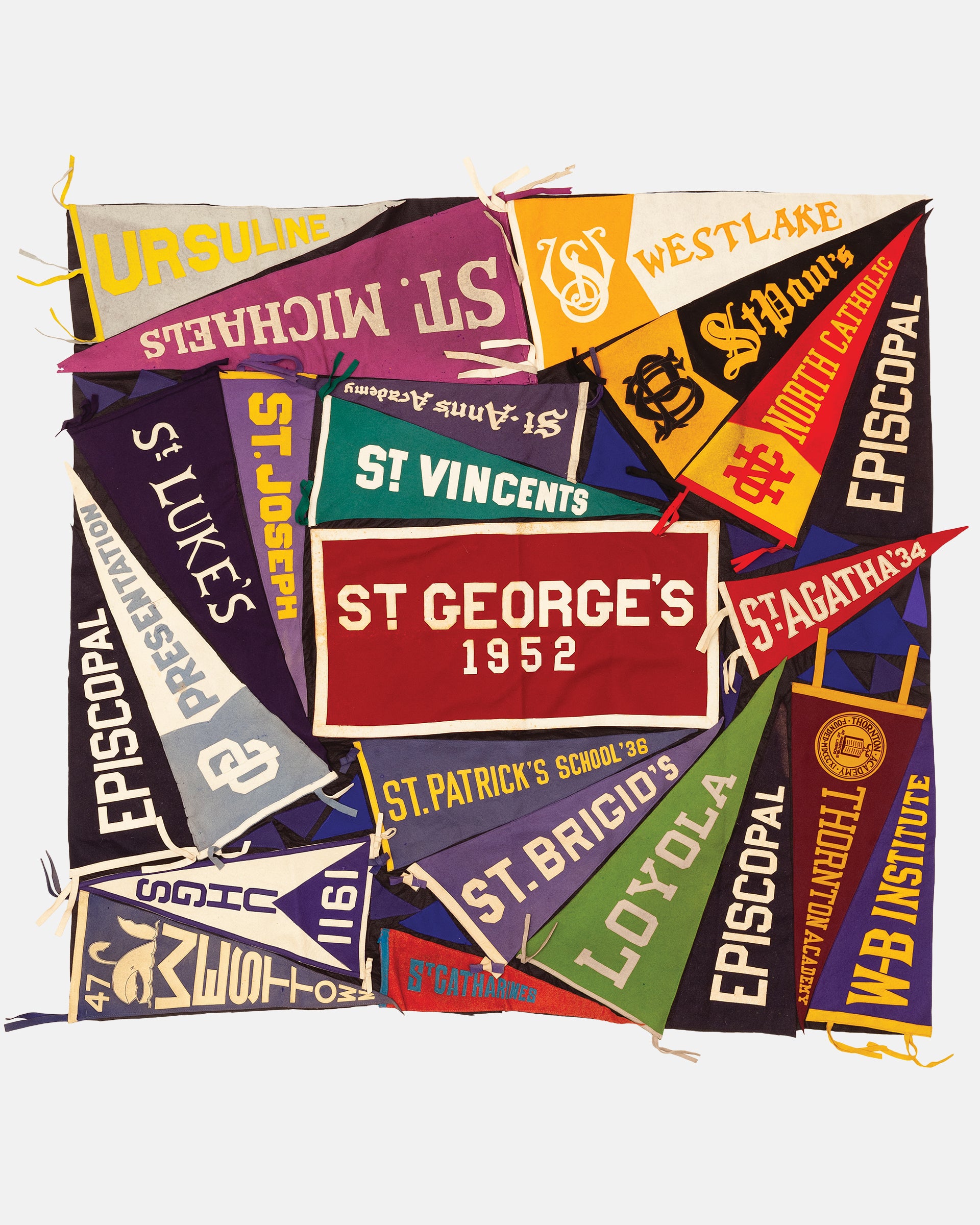 Vintage Pennant Quilt - Schools #33
