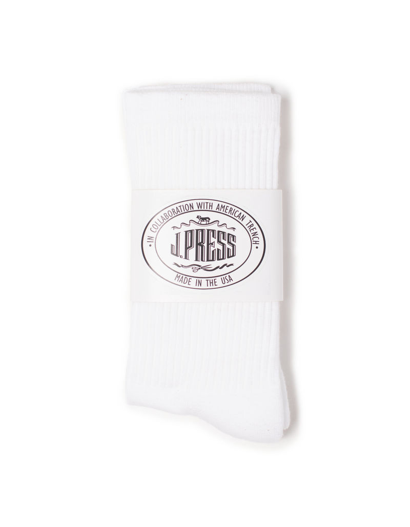J. Press x American Trench Socks - White Solid