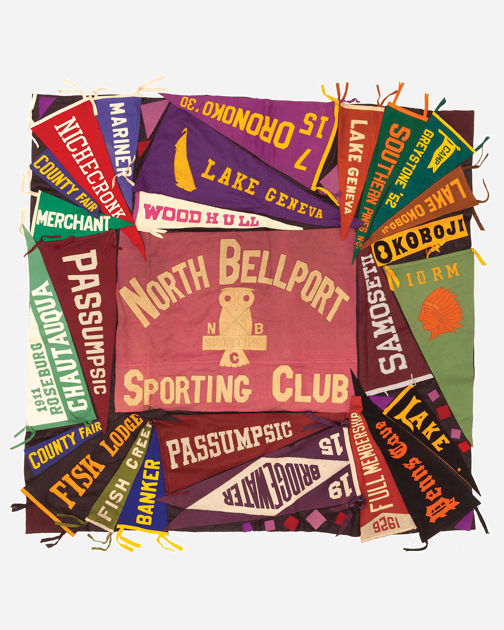 Vintage Pennant Quilt - Sports #6