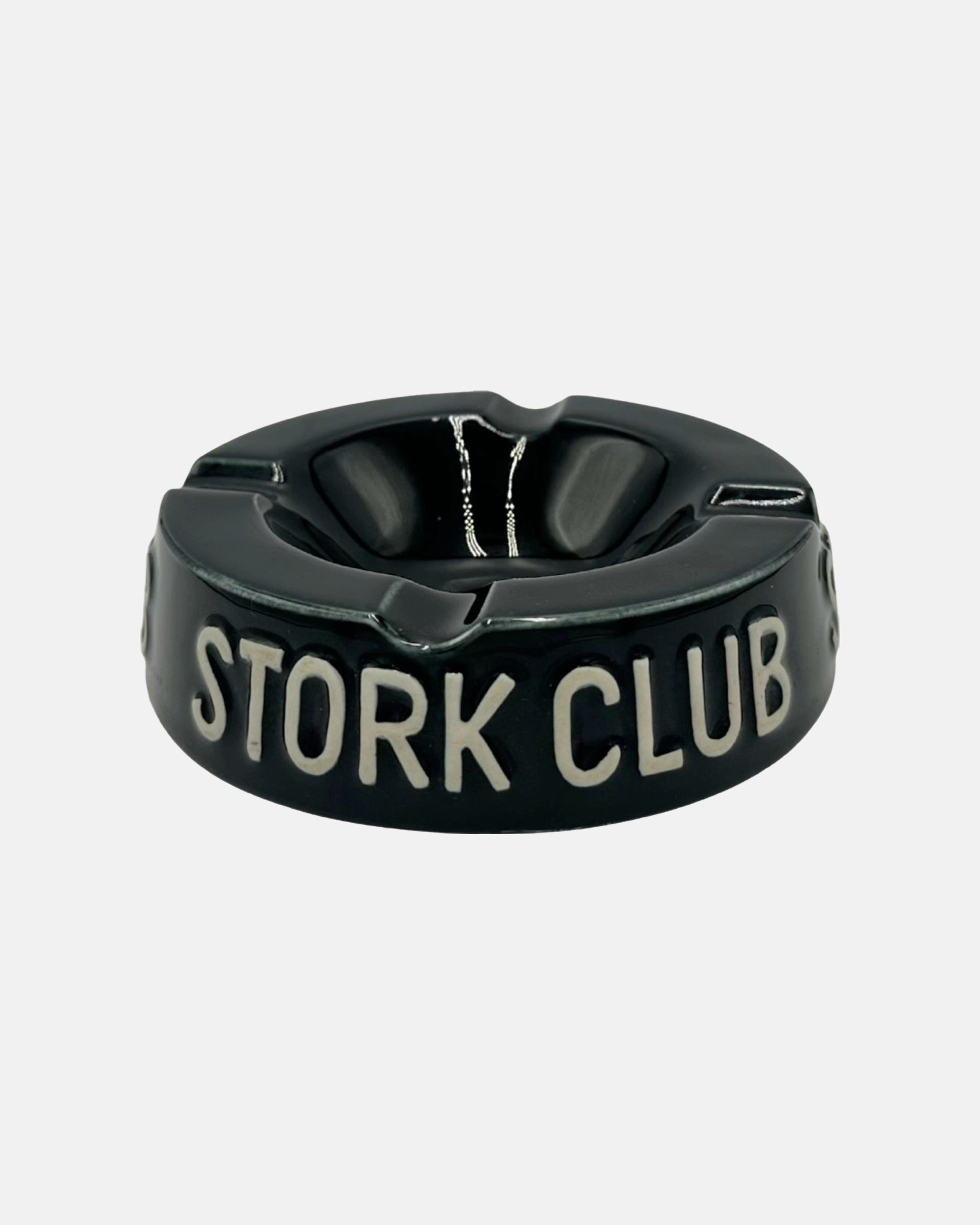 Vintage The Stork Club NYC Nightclub Black Ceramic Ashtray