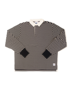STRIPED RUGBY SHIRT - WHITE/NAVY