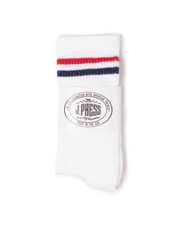 J. Press x American Trench Socks - White Tennis Stripe