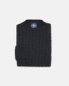 Made-in-Scotland Charcoal Cable Knit Cashmere Sweater