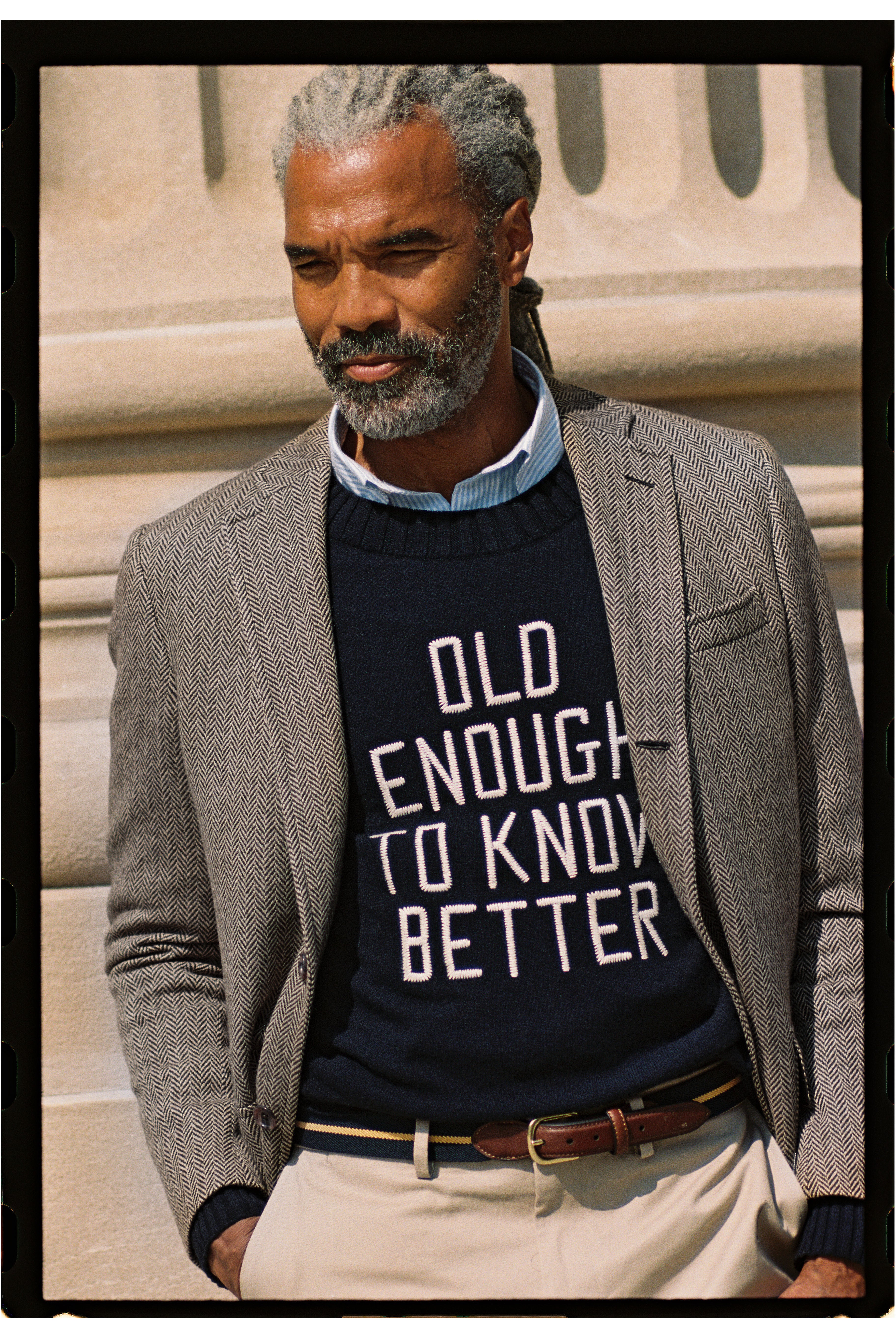 Made-in-USA Black & Cream Herringbone Lambswool Sport Coat