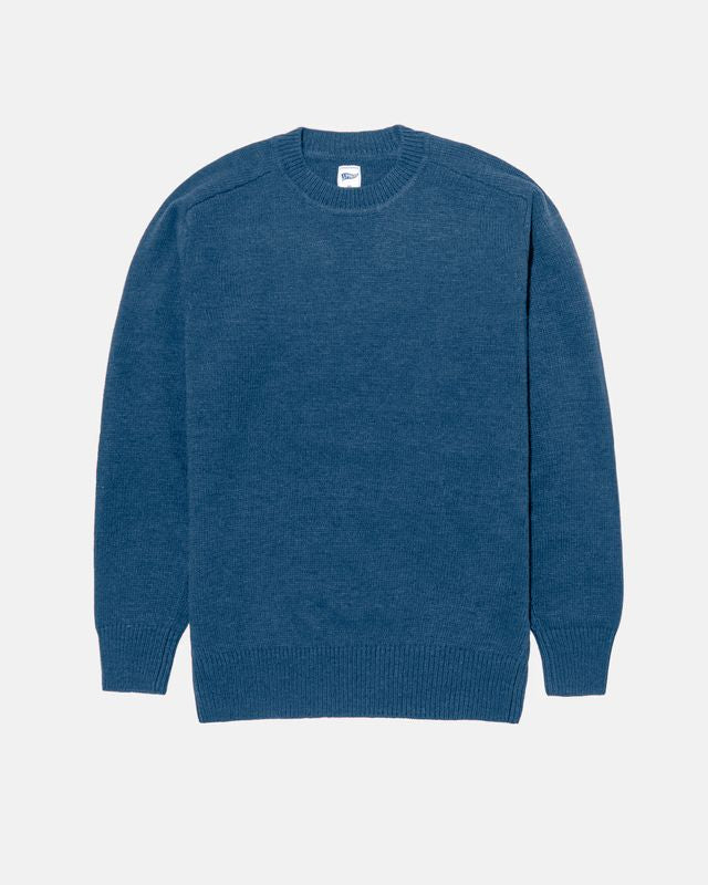 Blue Wool Crewneck Sweater - Trim Fit