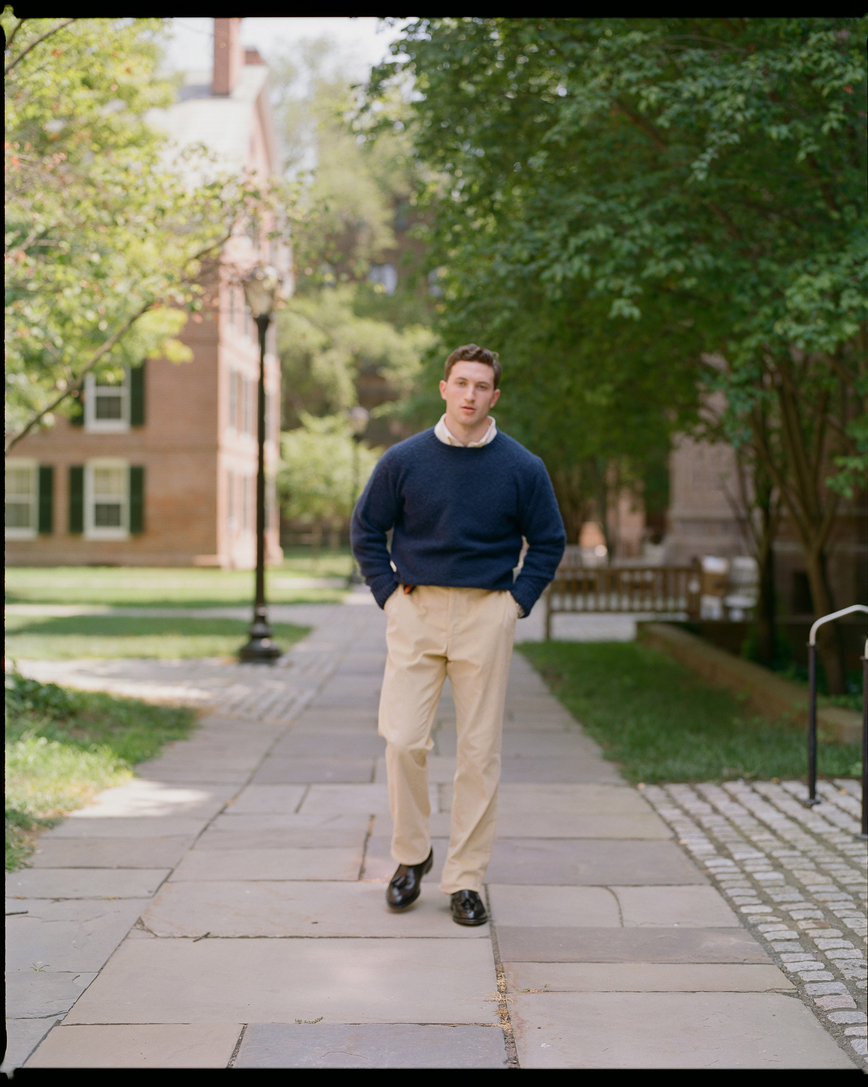 Made-in-Scotland Navy Shaggy Dog Sweater - Classic Fit