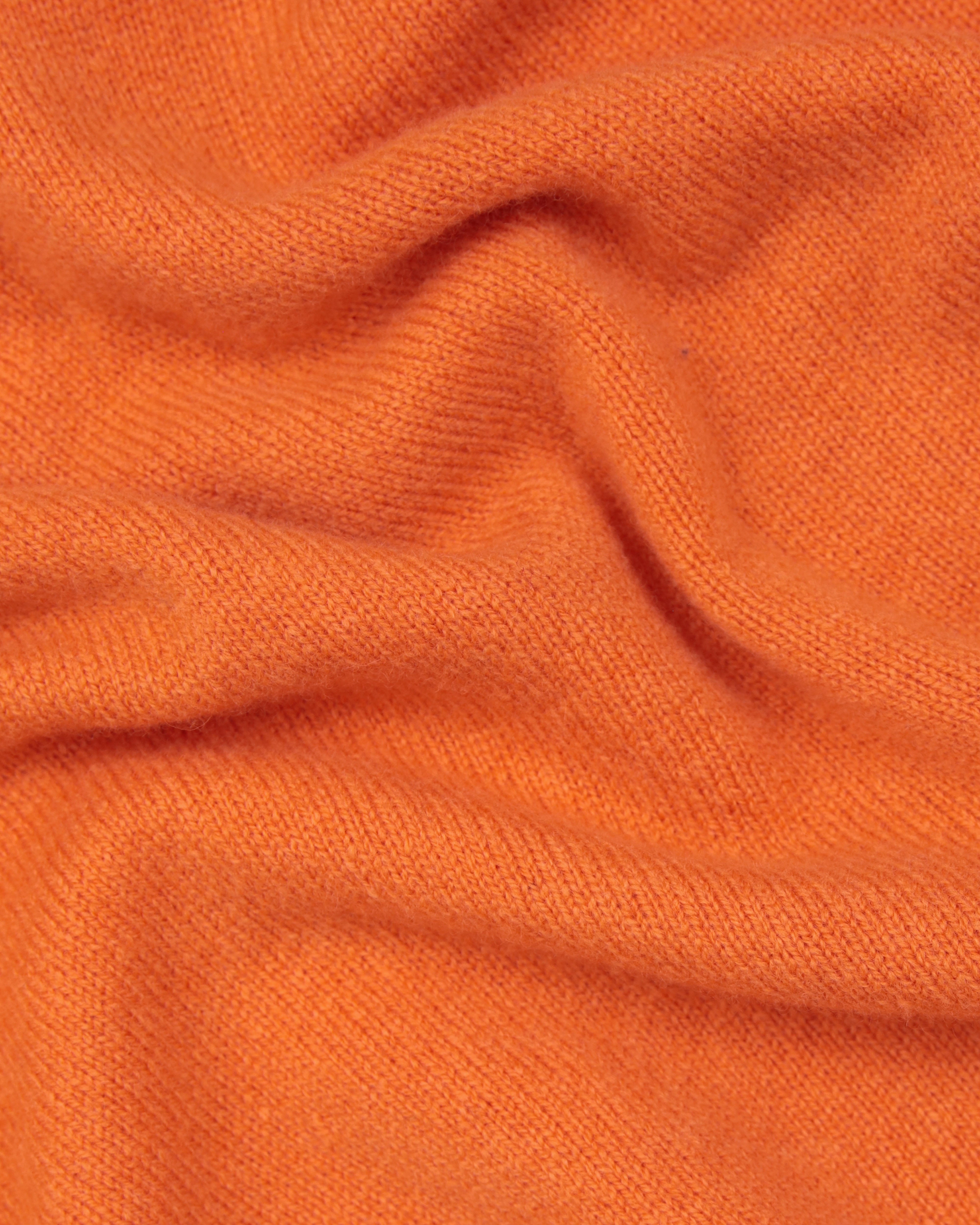 Men's Lambswool 1/4 Zip Sweater - Orange | Men's Sweaters - J. Press