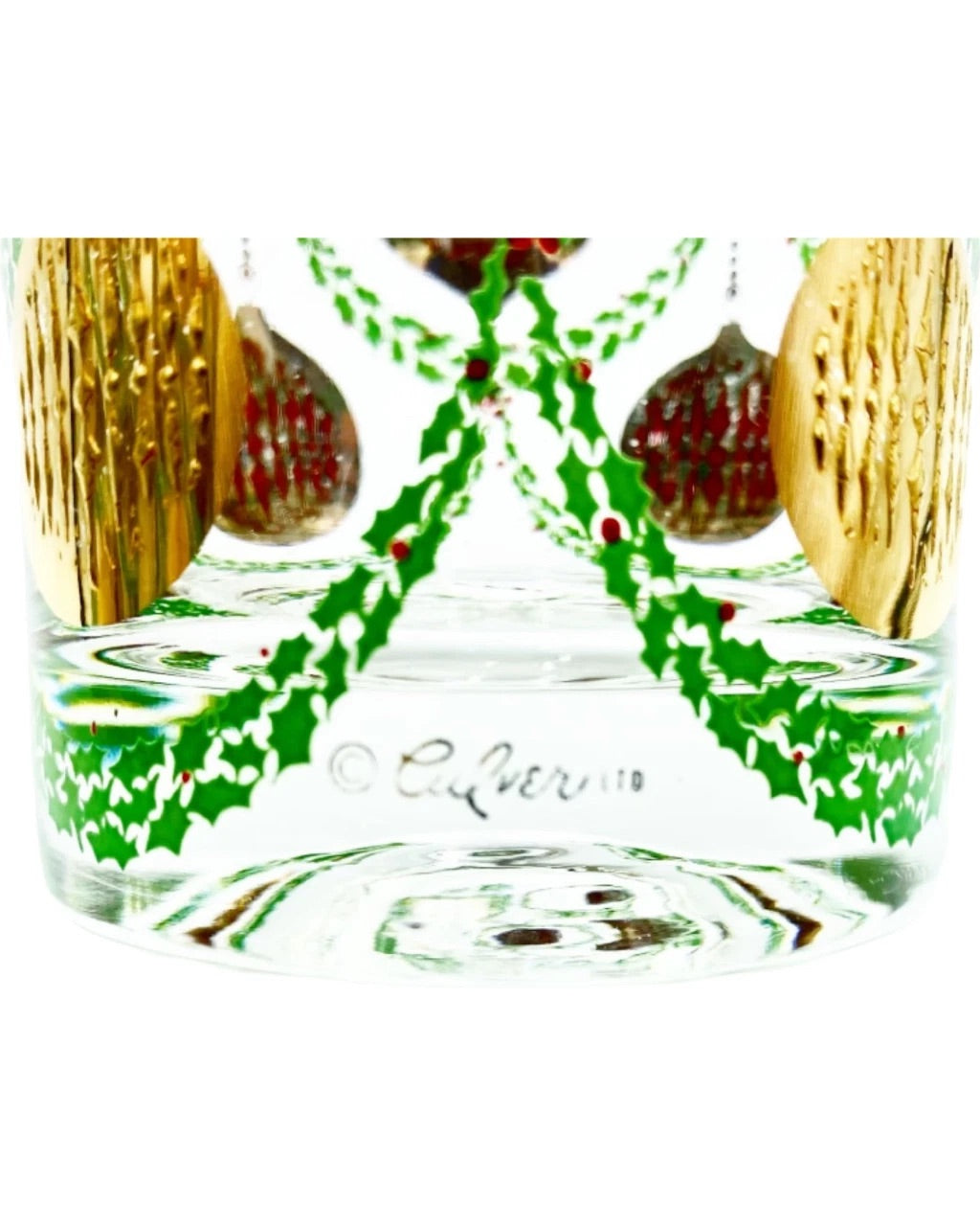 Vintage Set of 4 Culver Holiday Garland Highball Cocktail Glasses