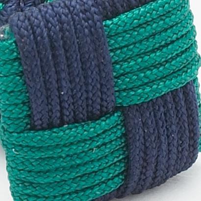 Silk Knots Square Navy Green