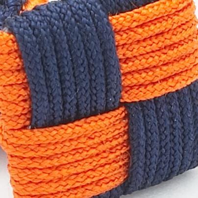 Silk Knots Square Navy Orange
