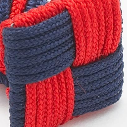 Silk Knots Square Navy Red