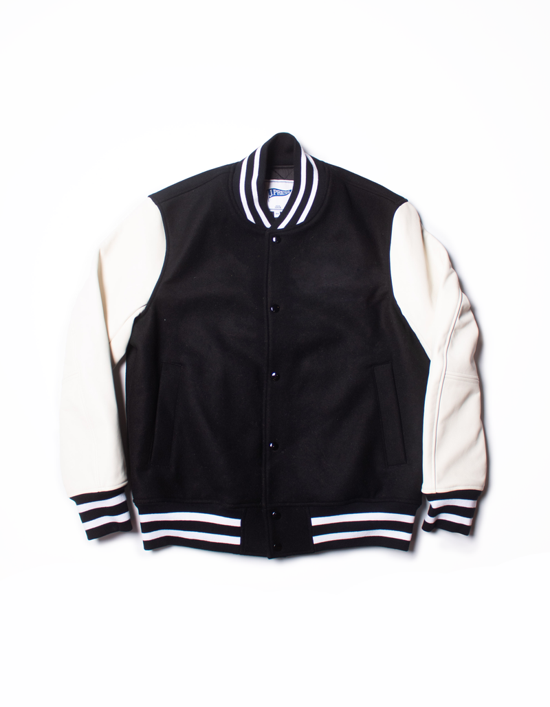 Classic Varsity Jacket - Black | Pennant Label - J. Press