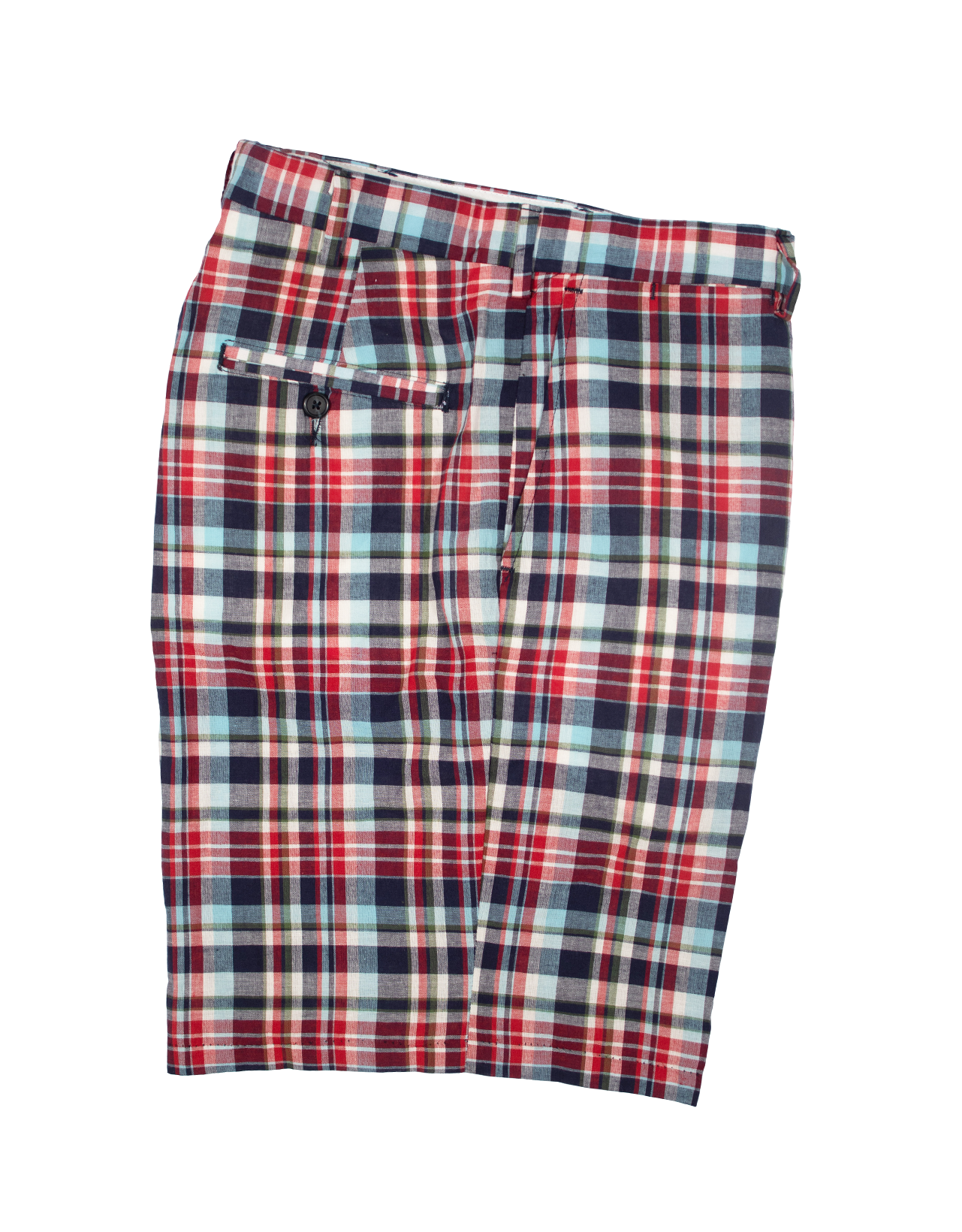 RED NAVY GREEN MADRAS SHORTS - CLASSIC FIT