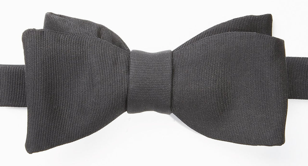 Self Tied Bow Tie Black Grosgrain