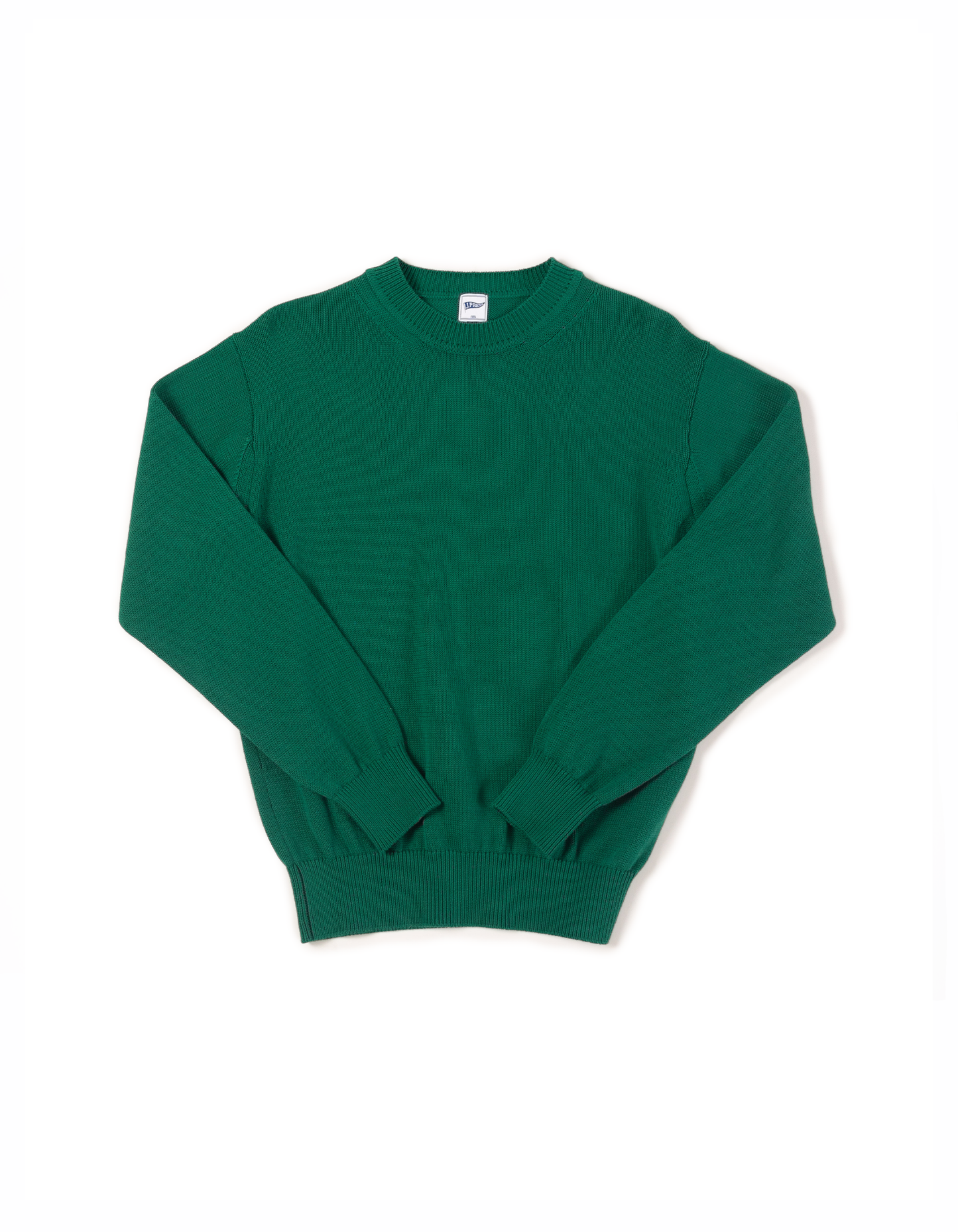 SOLID COTTON CREW NECK SWEATER - GREEN