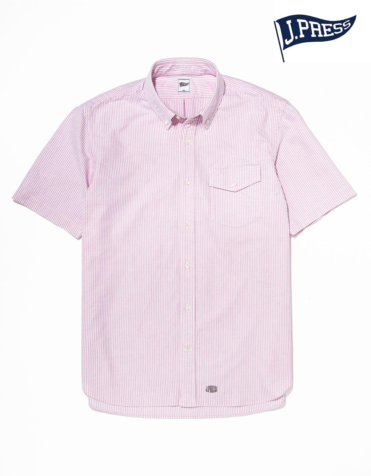 PINK/WHITE OXFORD SHORT SLEEVE - TRIM FIT