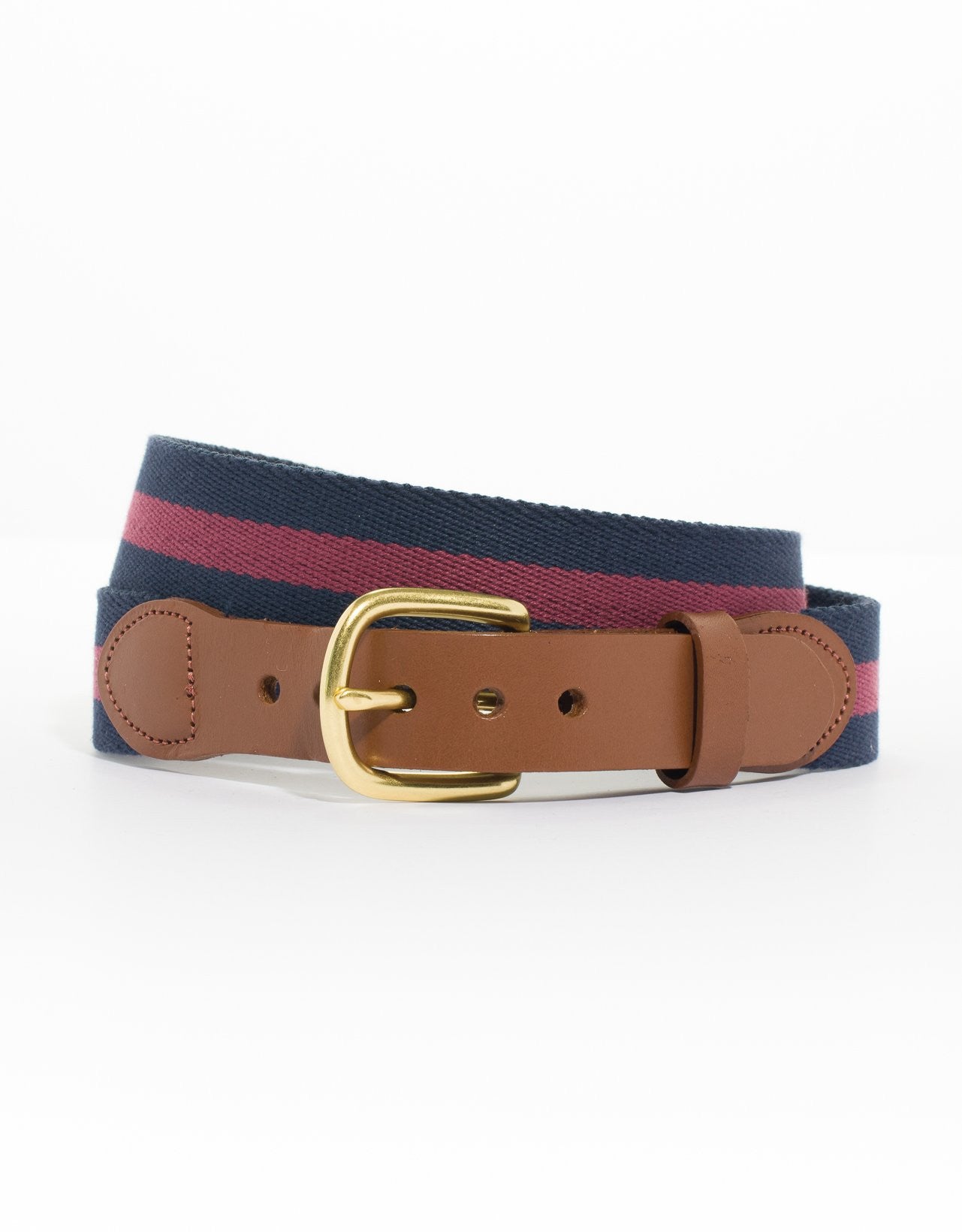 SURCINGLE BELT - NAVY/MAROON - J. PRESS