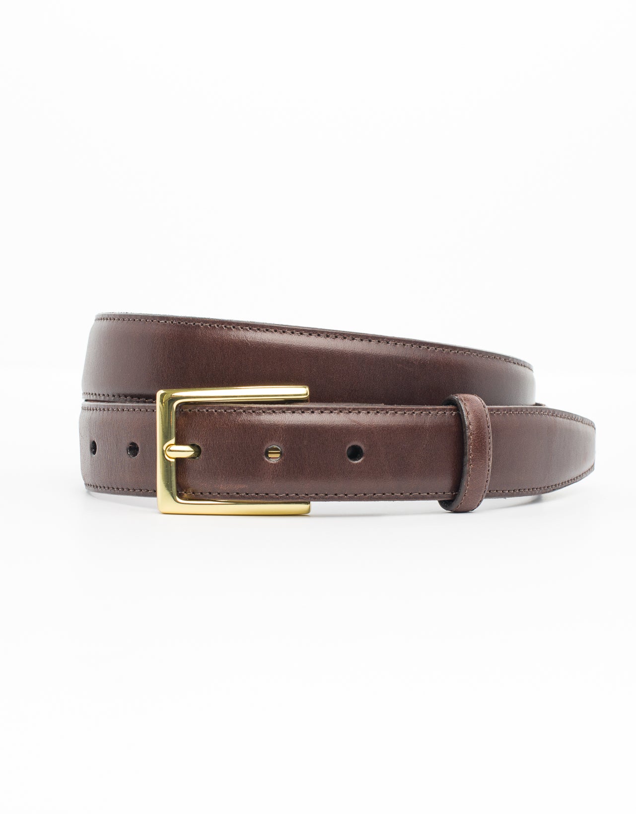 BROWN WITH GOLD ITALIAN LEATHER BELT