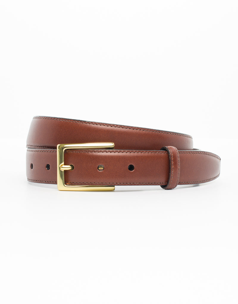 COGNAC WITH GOLD ITALIAN LEATHER BELT
