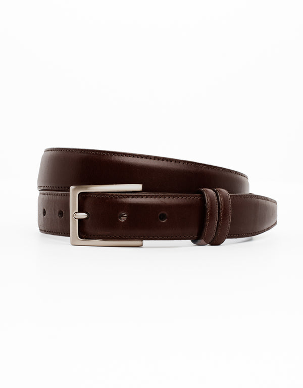 NO. 8 SHELL CORDOVAN BELT WITH SILVER BUCKLE