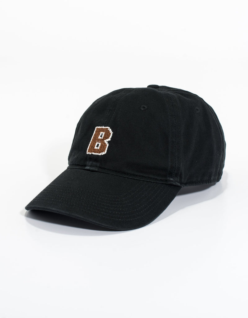 BROWN UNIVERSITY NEEDLEPOINT HAT - BLACK