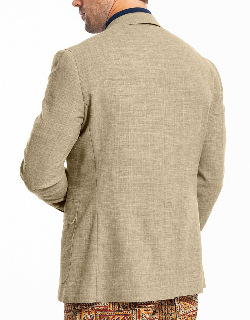 TAN CRASH LINEN SPORT COAT - CLASSIC FIT