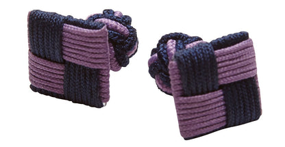 Silk Knots Square Navy Light Purple