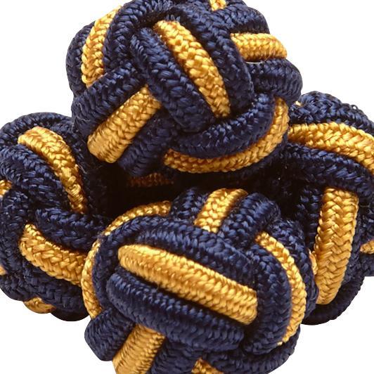 Silk Knots Round Navy Gold