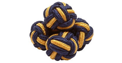 Silk Knots Round Navy Gold