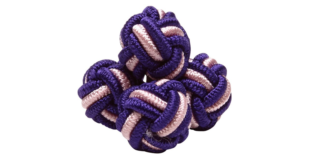 Silk Knots Round Purple Pink