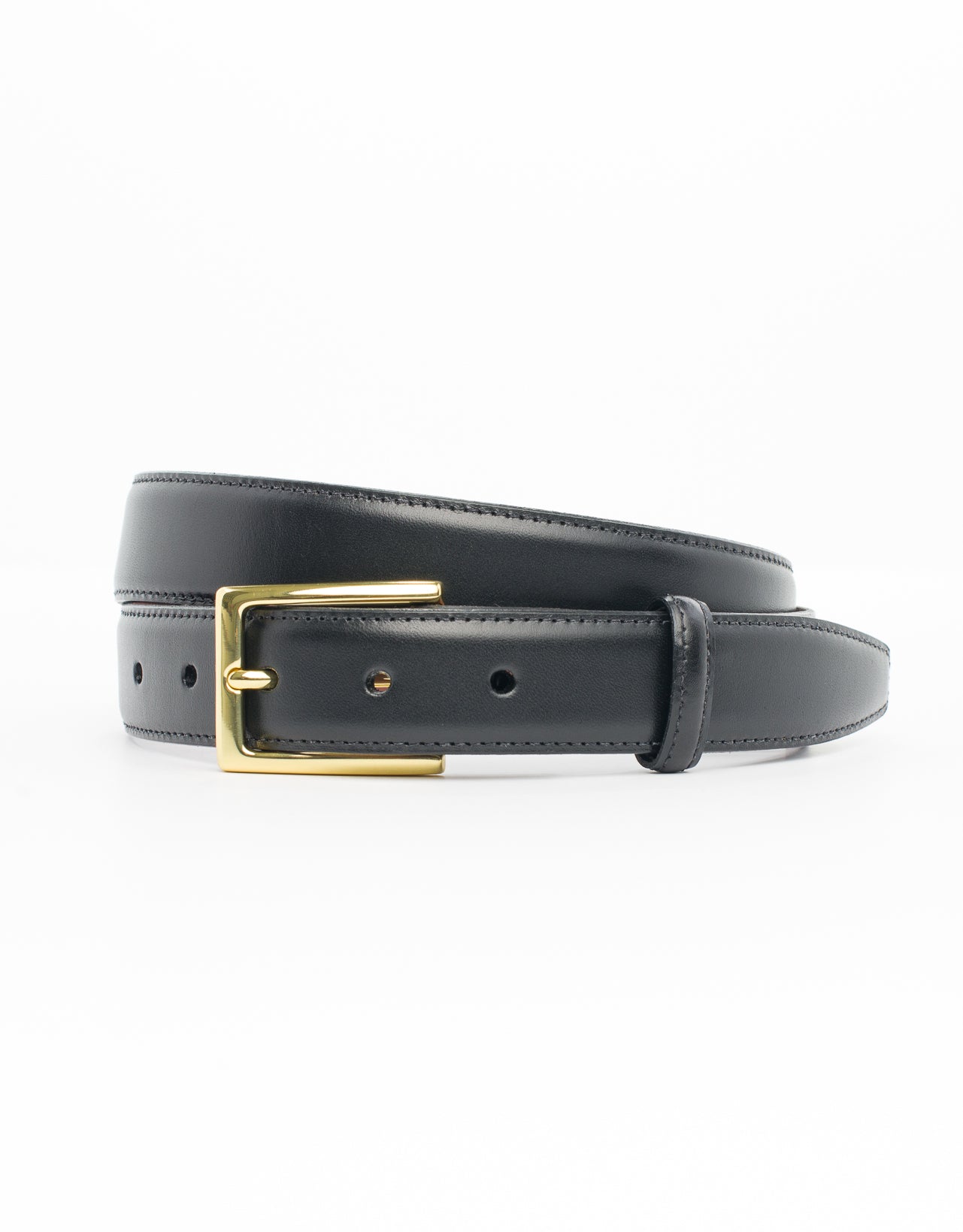 BLACK WITH GOLD ITALIAN LEATHER BELT