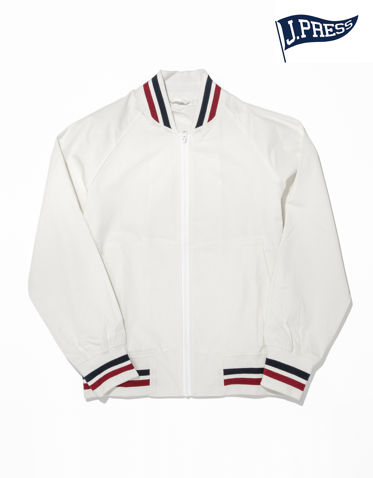 Classic Tennis Jacket - White | Pennant Label - J. Press – J. PRESS