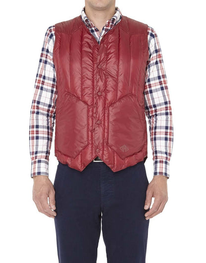 NYLON QUILTED VEST - RED