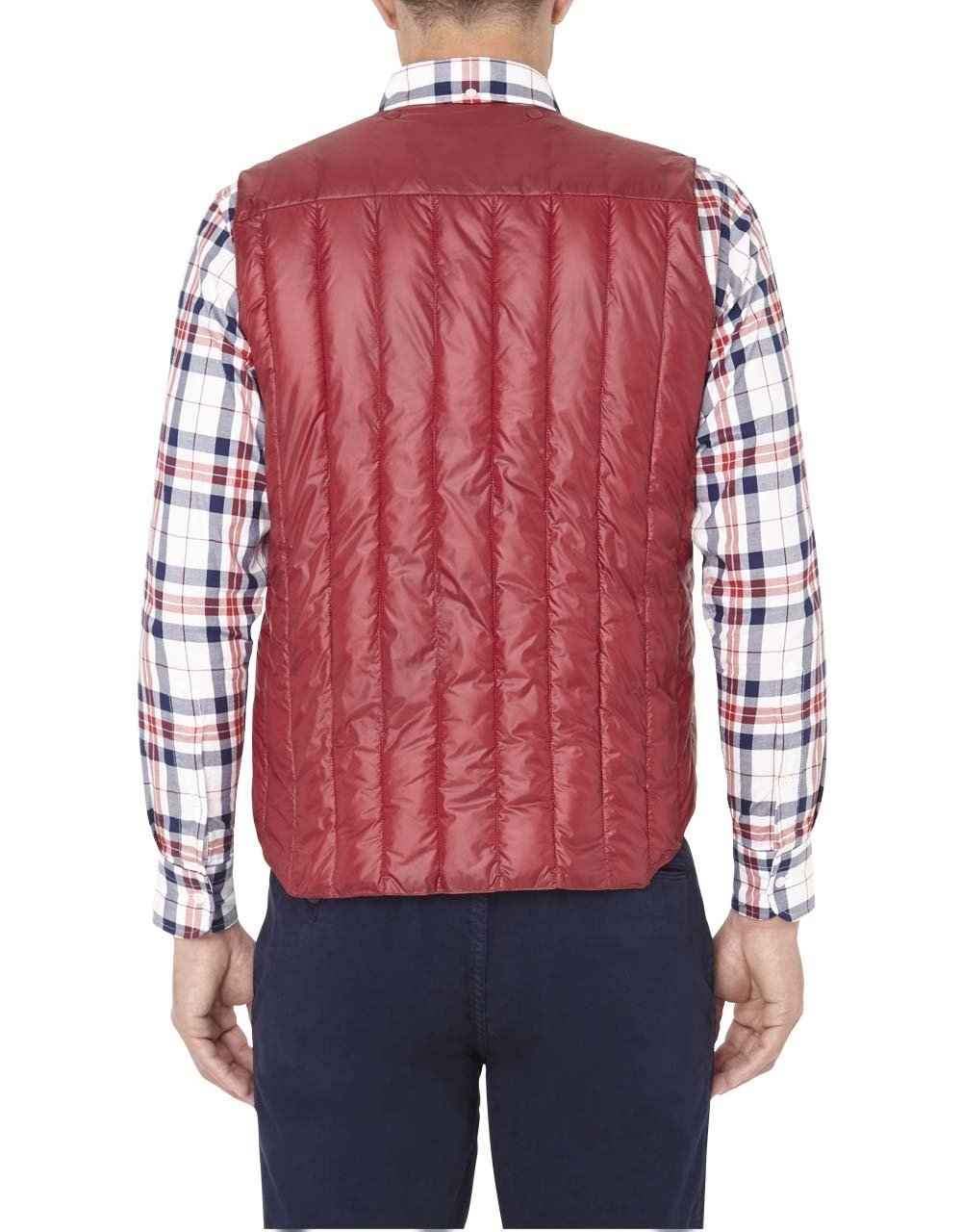 NYLON QUILTED VEST - RED