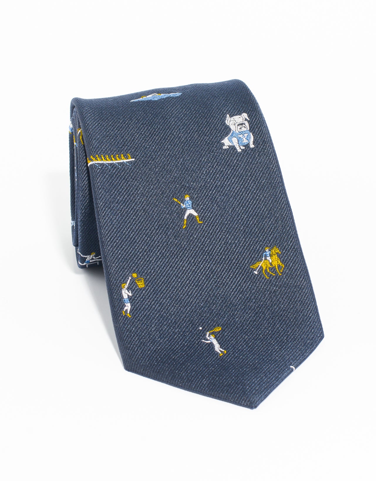 J. PRESS EMBLEMATIC YALE SPORT TIE - NAVY