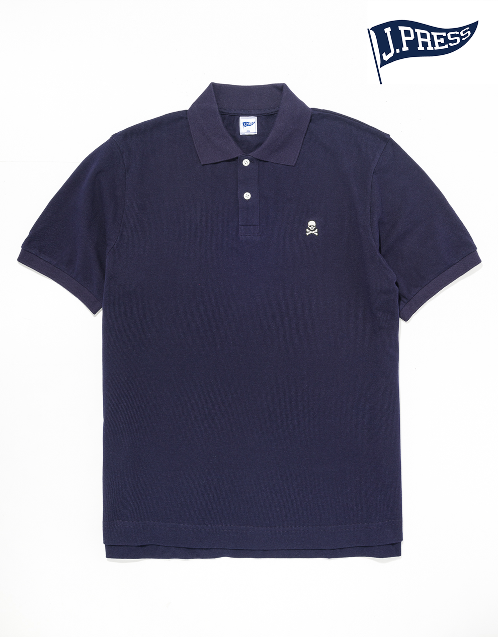 SKULL AND CROSSBONES POLO SHIRT - NAVY – J. PRESS