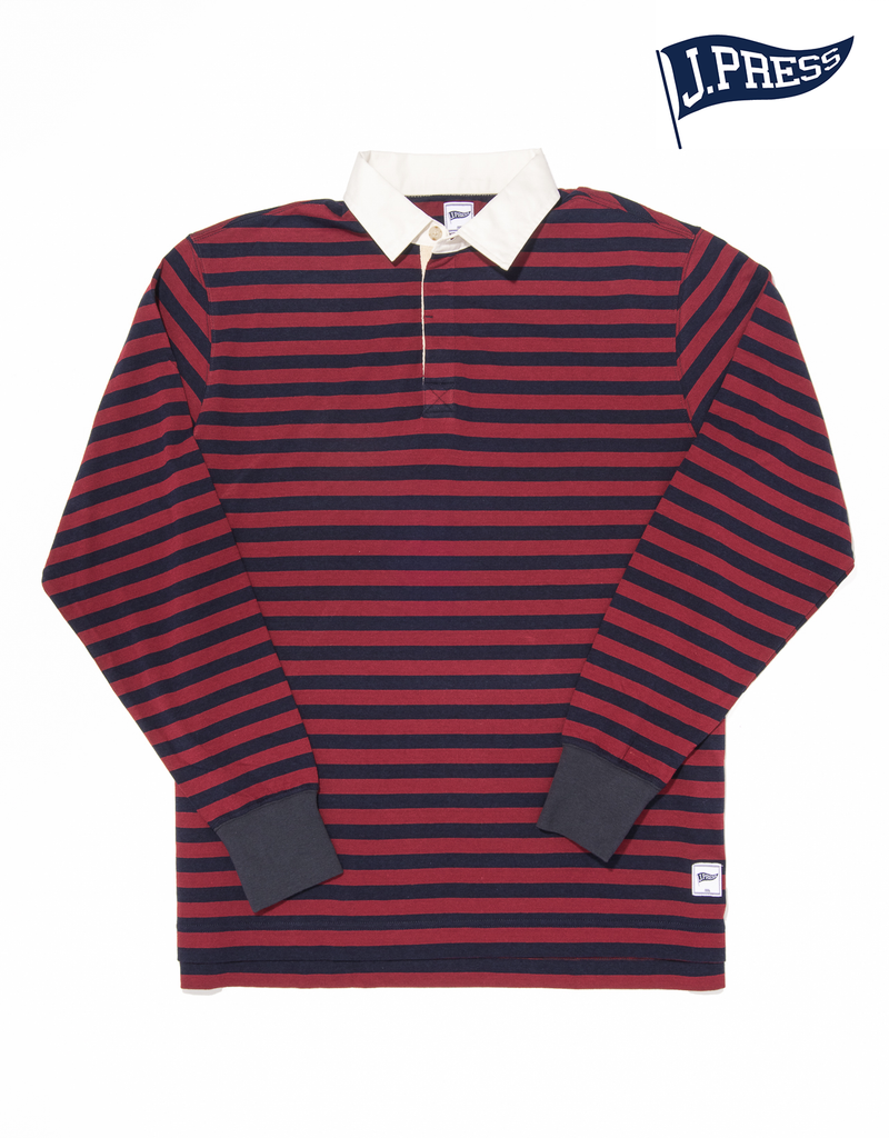 RED/NAVY STRIPE RUGBY SHIRT
