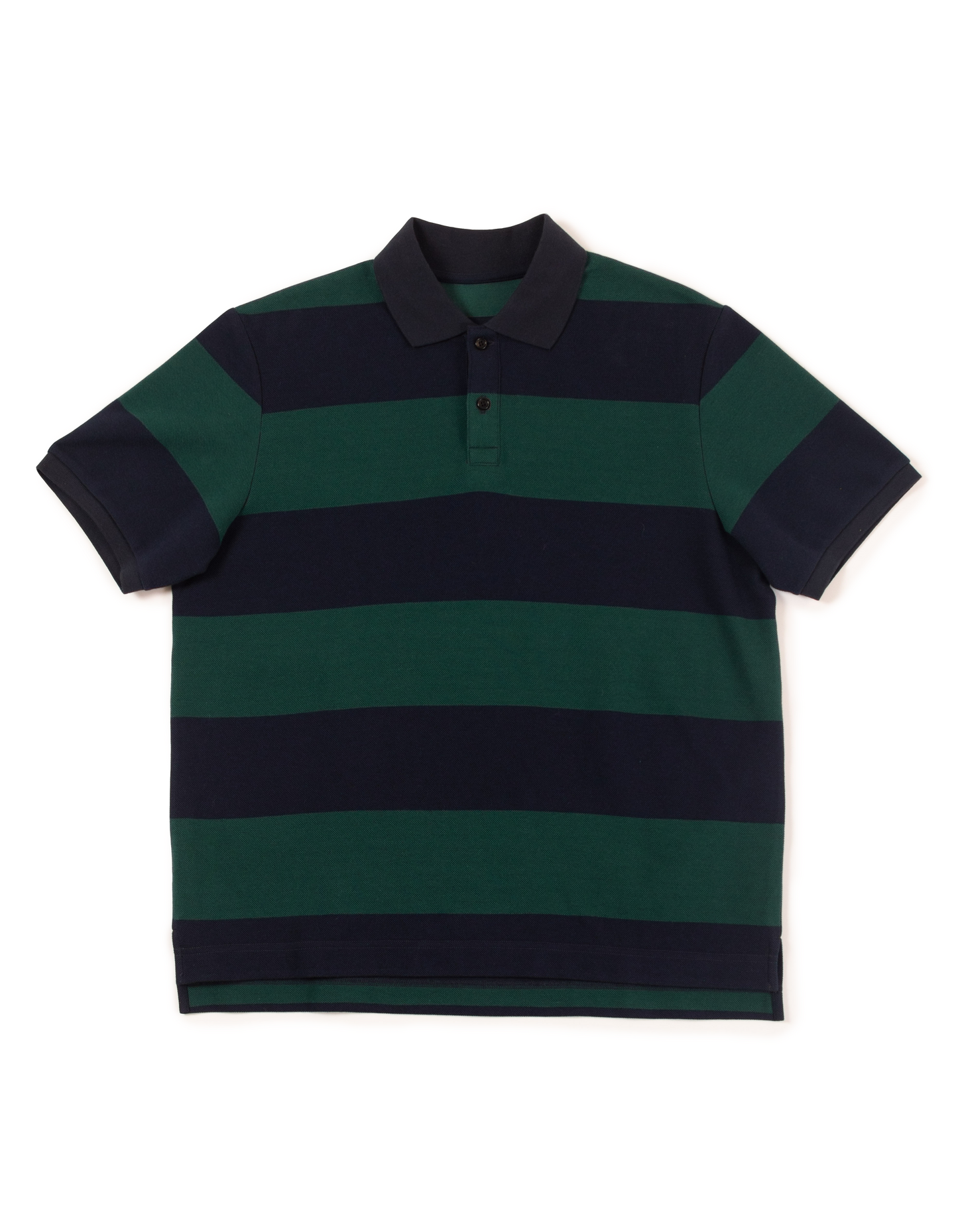 RELAXED FIT WIDE STRIPE POLO - GREEN/NAVY
